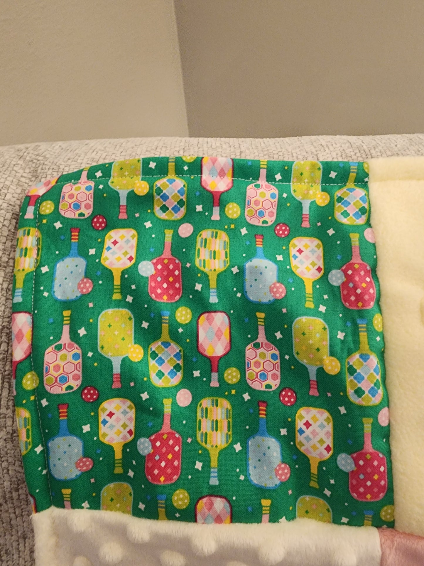 Sensory Blanket- Pickleball  Preppy Theme fidget lap blanket Dementia