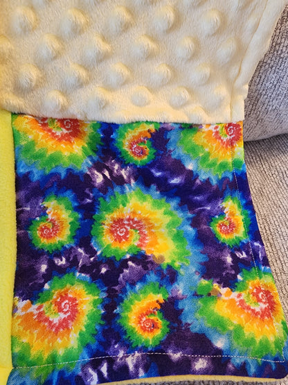 Sensory Blanket- tie dye Theme fidget lap blanket Dementia Bright Colors