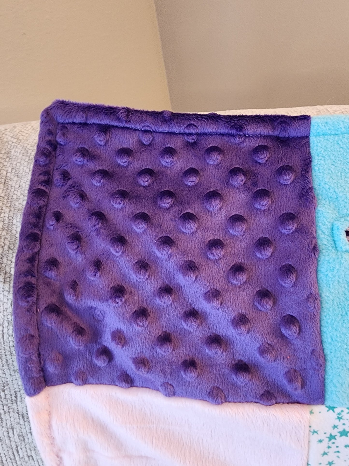 Sensory Blanket- mermaid scales Theme fidget lap blanket Dementia cotton candy