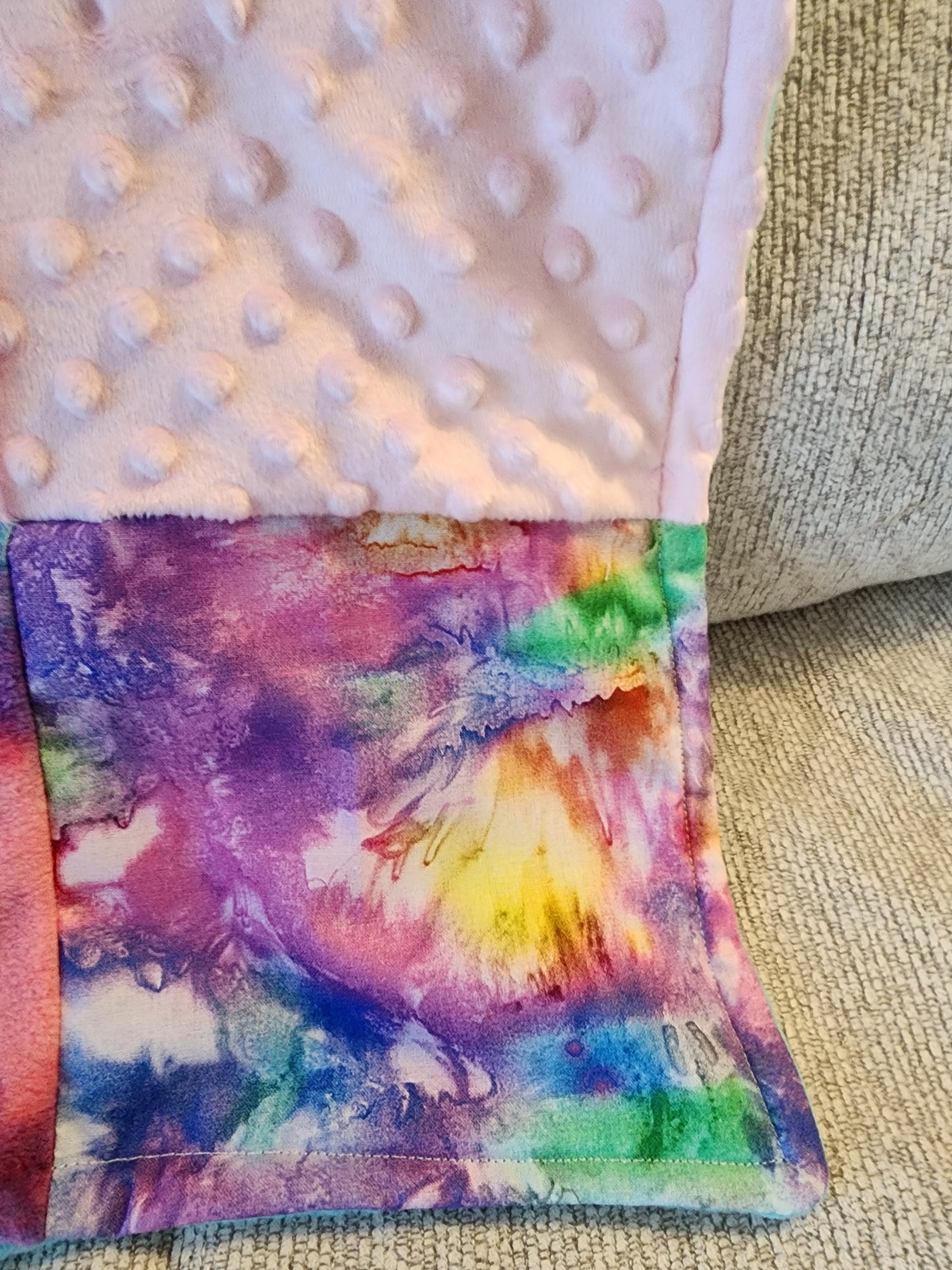Sensory Blanket- mermaid scales Theme fidget lap blanket Dementia cotton candy