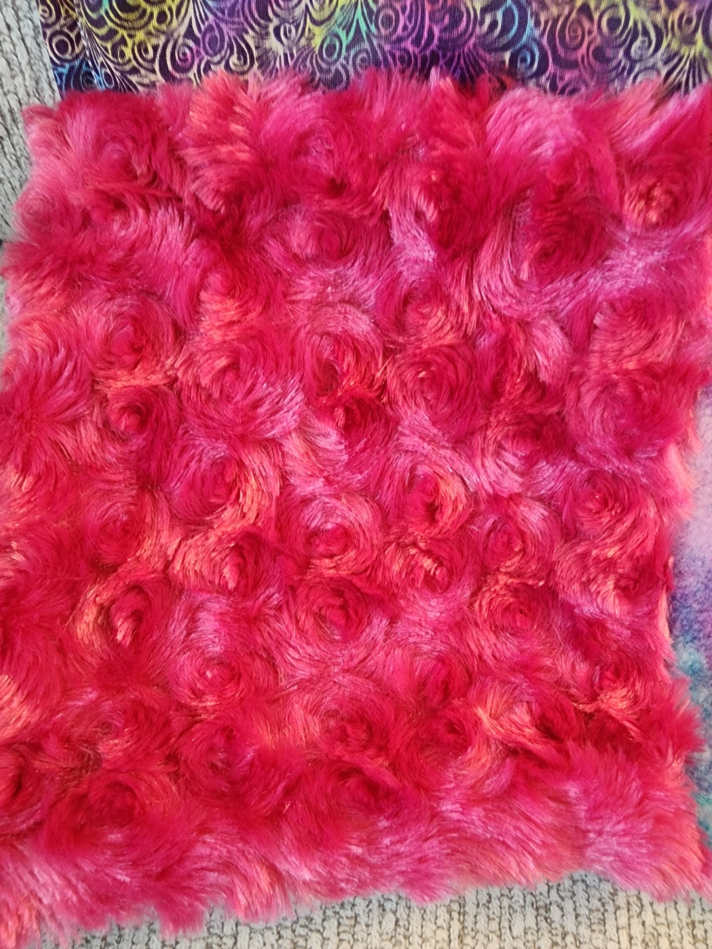 Sensory Blanket- mermaid scales Theme fidget lap blanket Dementia cotton candy