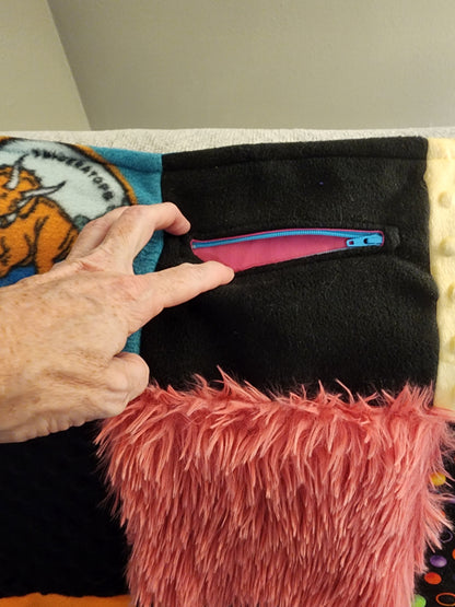 Sensory Blanket- Dinosaur Theme fidget lap blanket Dementia