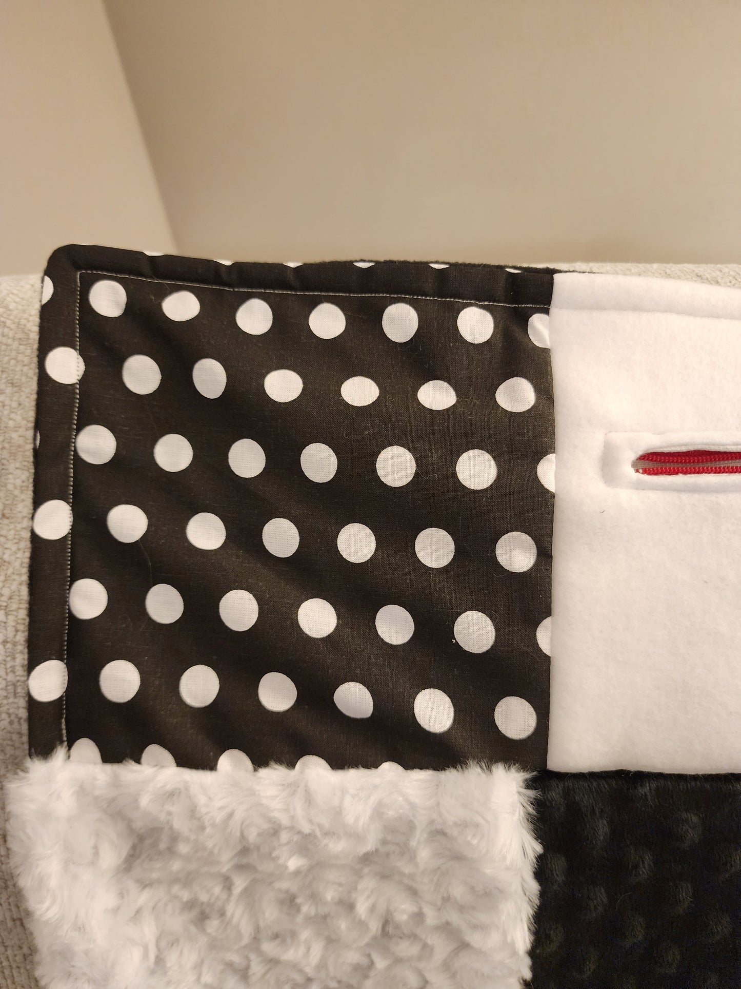 Sensory Blanket- Black and White Theme fidget lap blanket Dementia