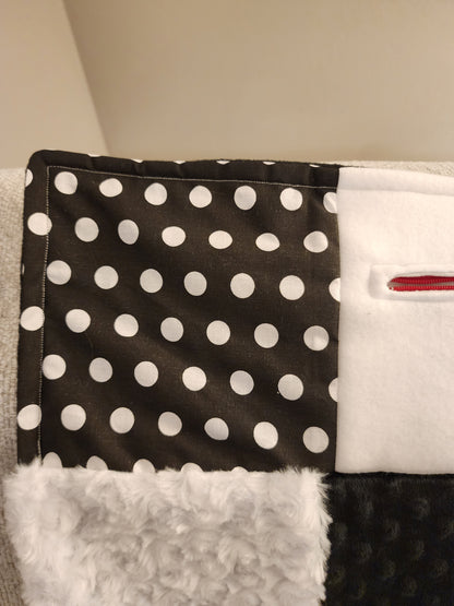 Sensory Blanket- Black and White Theme fidget lap blanket Dementia