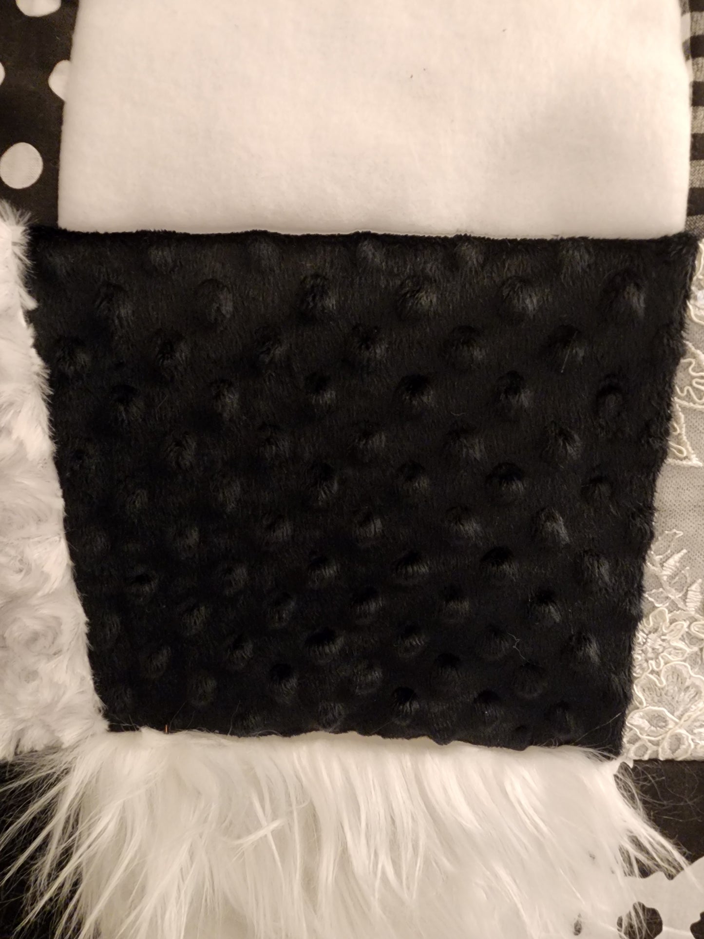 Sensory Blanket- Black and White Theme fidget lap blanket Dementia