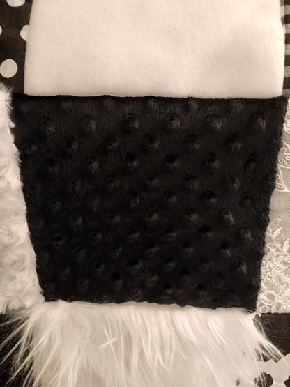 Sensory Blanket- Black and White Theme fidget lap blanket Dementia