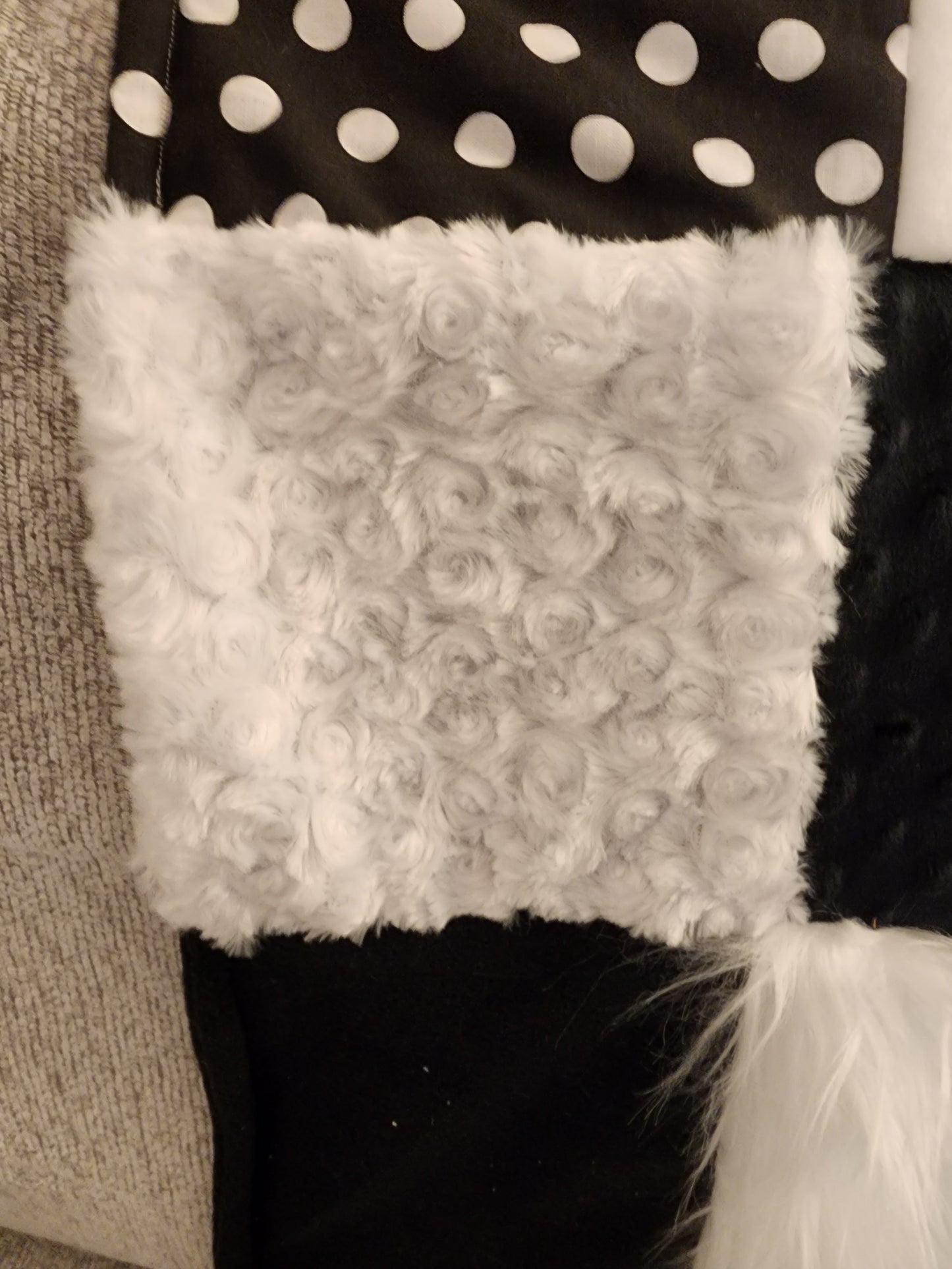 Sensory Blanket- Black and White Theme fidget lap blanket Dementia
