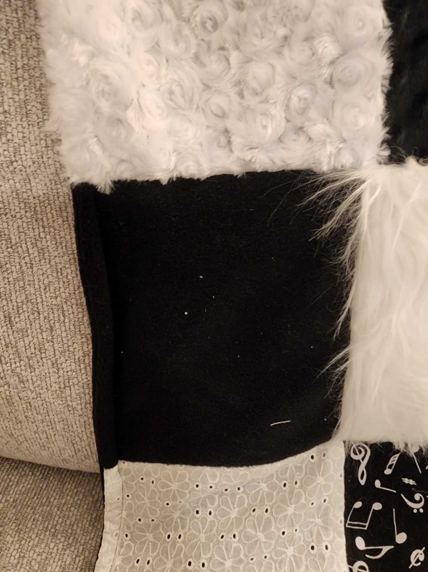 Sensory Blanket- Black and White Theme fidget lap blanket Dementia