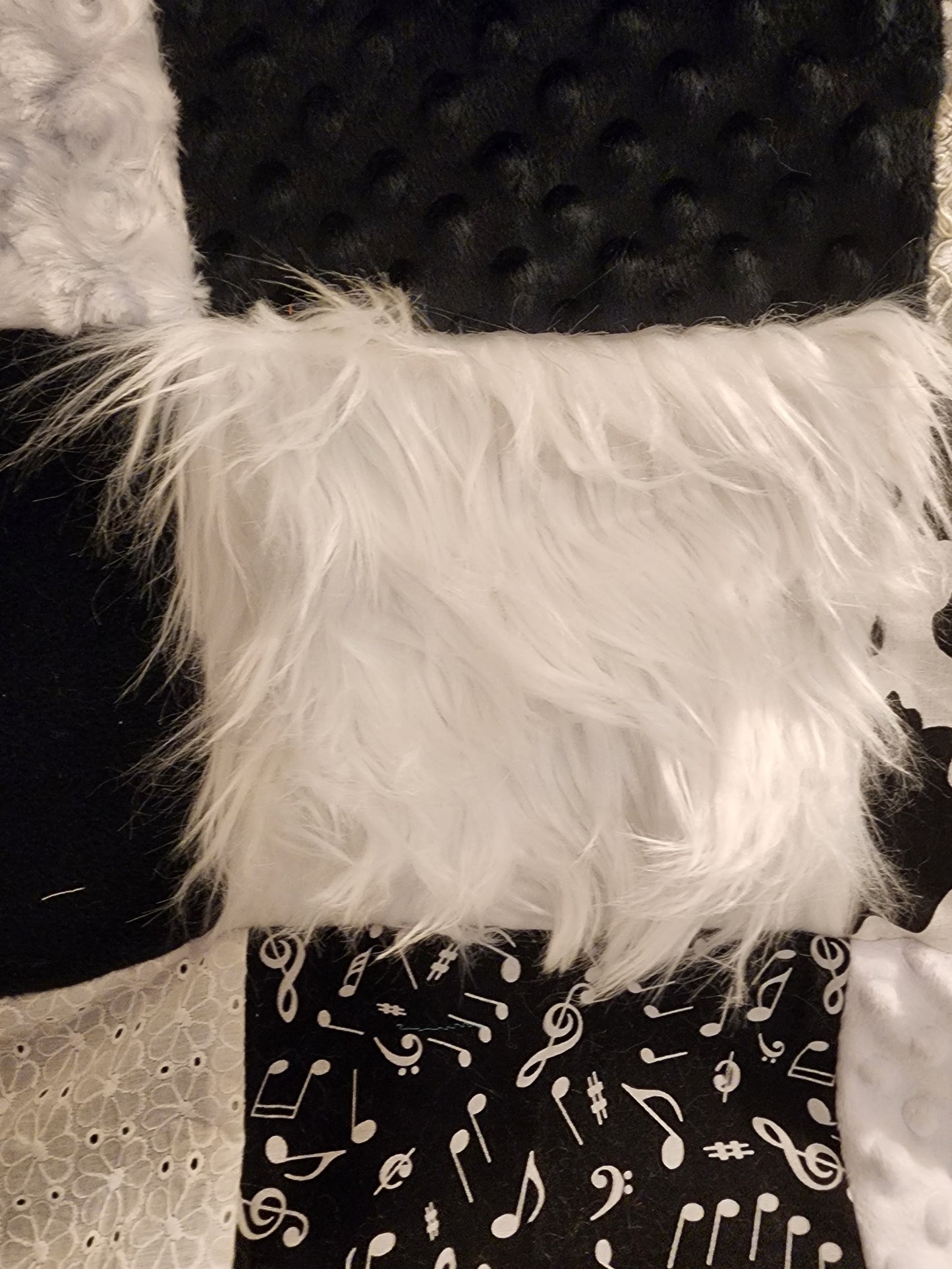 Sensory Blanket- Black and White Theme fidget lap blanket Dementia