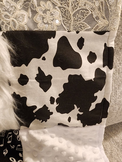Sensory Blanket- Black and White Theme fidget lap blanket Dementia