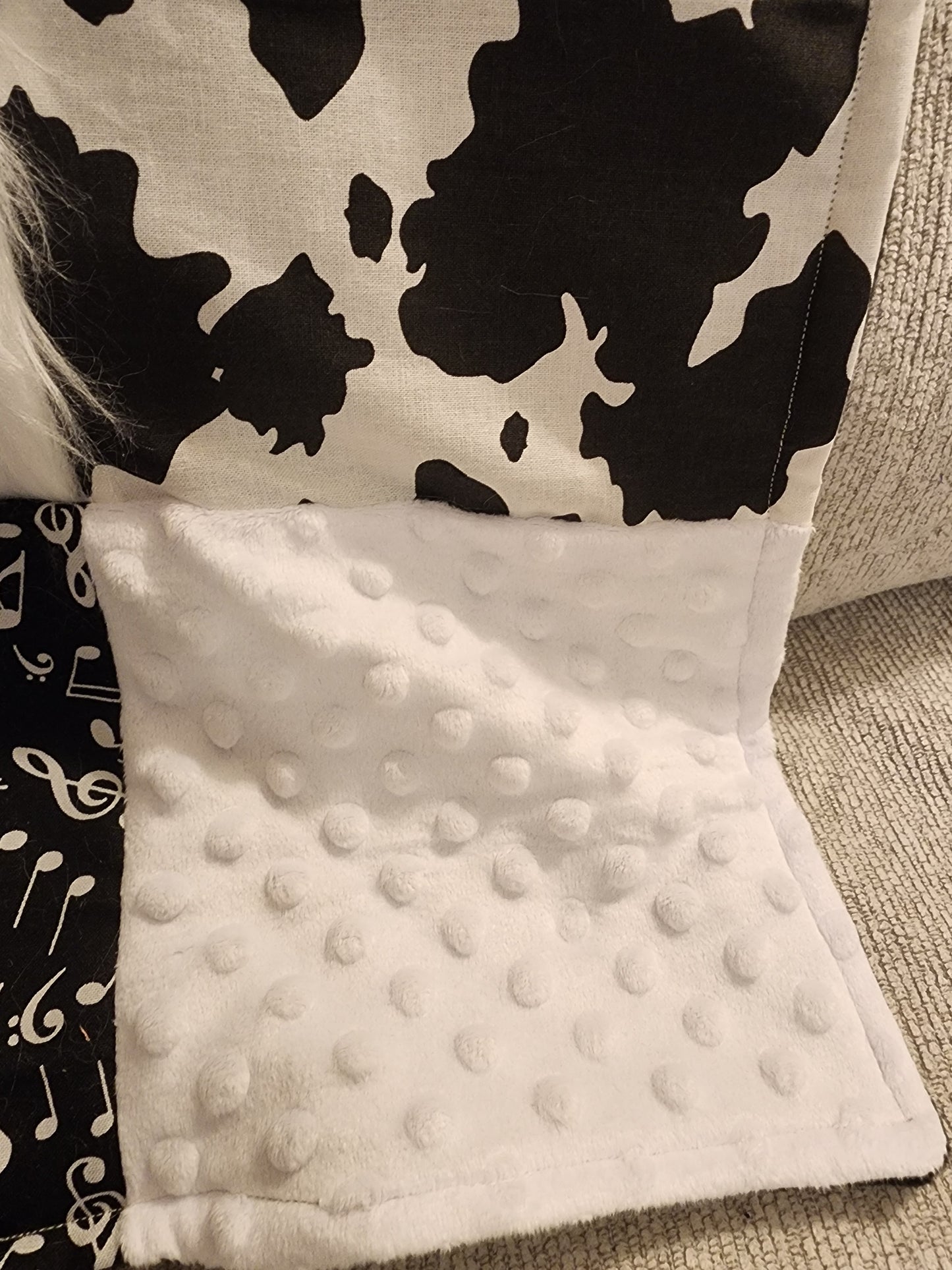 Sensory Blanket- Black and White Theme fidget lap blanket Dementia