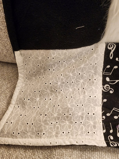 Sensory Blanket- Black and White Theme fidget lap blanket Dementia