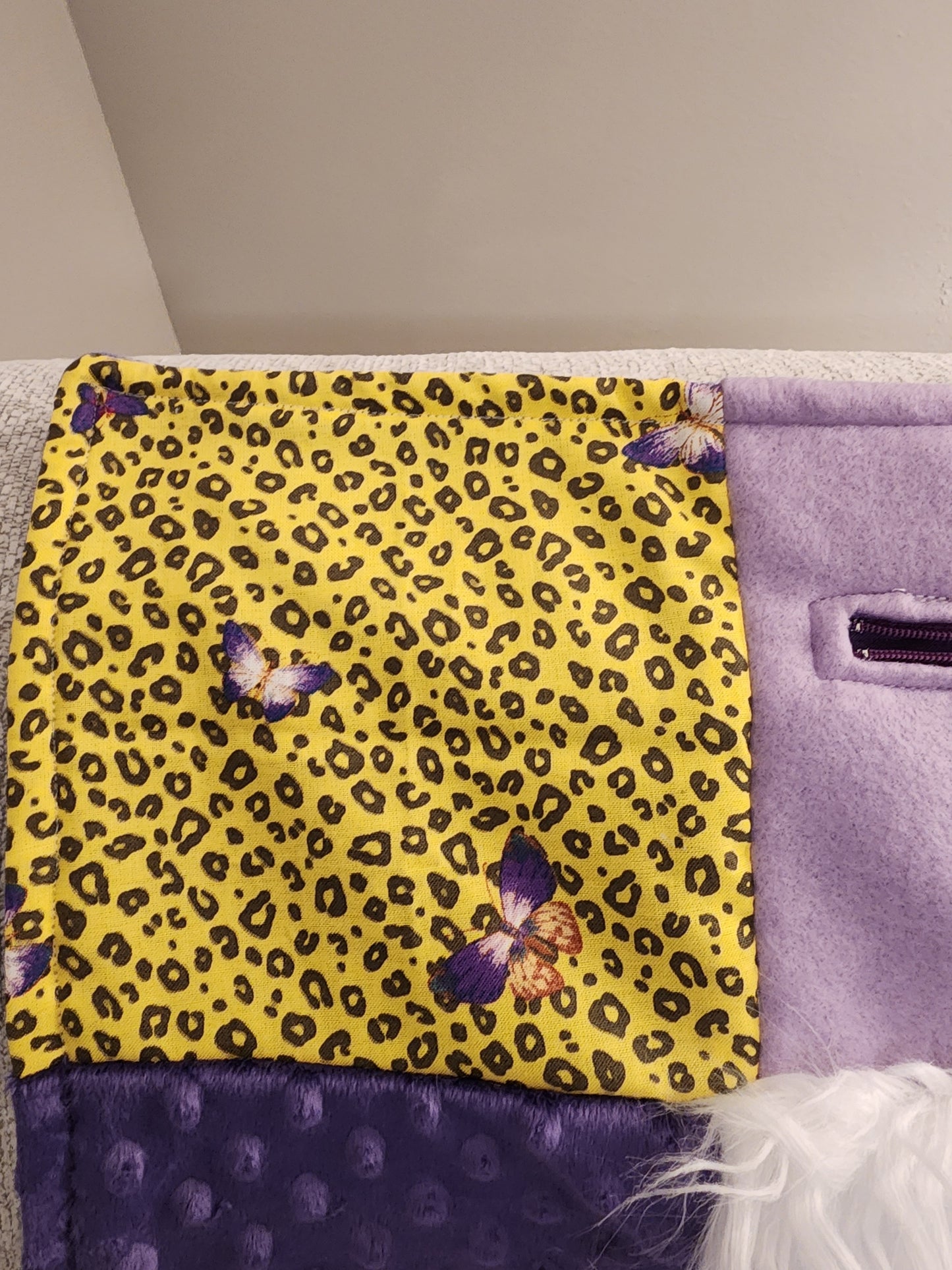 Sensory Blanket- Purple Butterfly Theme fidget lap blanket Dementia