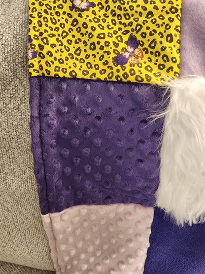 Sensory Blanket- Purple Butterfly Theme fidget lap blanket Dementia