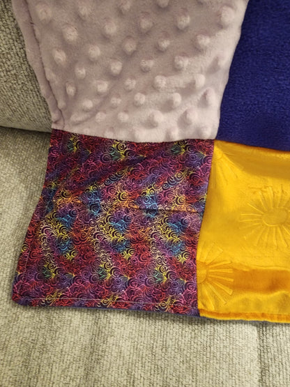 Sensory Blanket- Purple Butterfly Theme fidget lap blanket Dementia