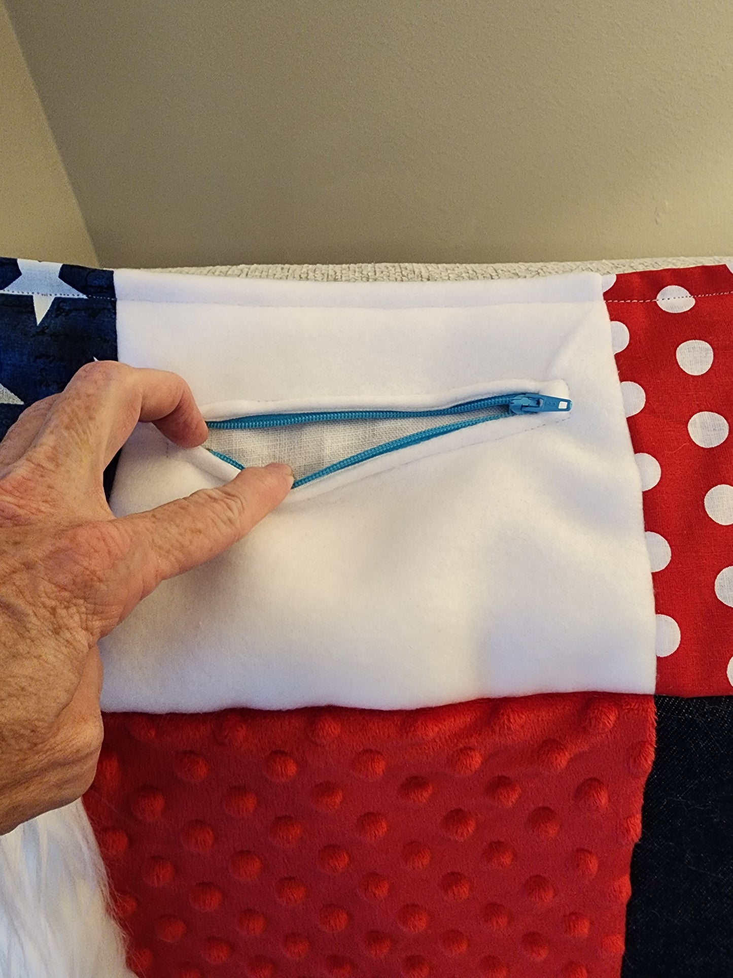 Sensory Blanket- Theme fidget lap blanket Americana red white blue