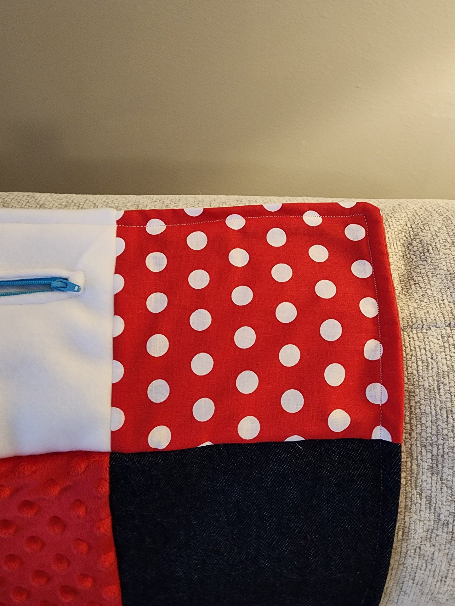 Sensory Blanket- Theme fidget lap blanket Americana red white blue
