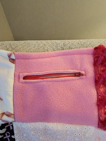 Sensory Blanket- Breast Cancer Theme fidget lap blanket Dementia Pink Ribbon