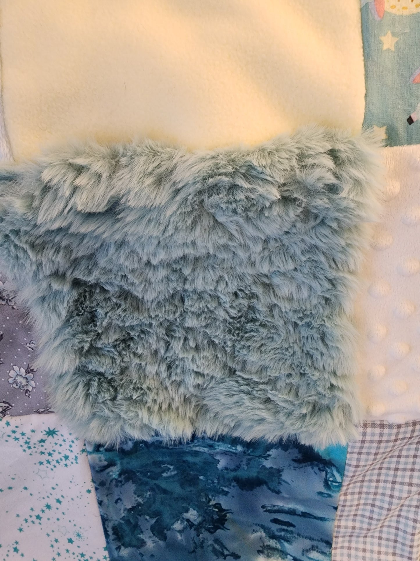 Sensory Blanket- Sleeping sheep on a moon Theme fidget lap blanket Dementia