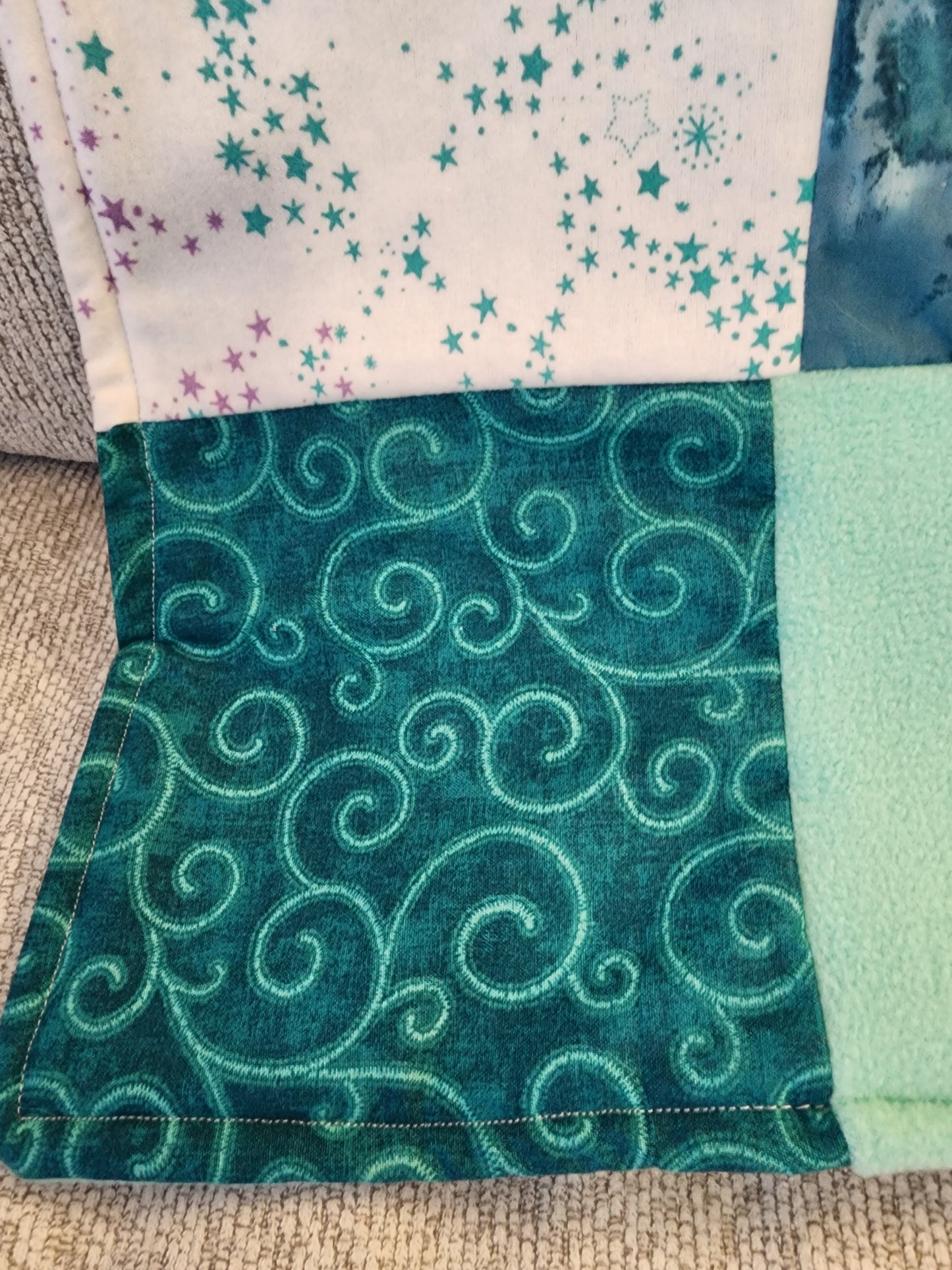 Sensory Blanket- Sleeping sheep on a moon Theme fidget lap blanket Dementia