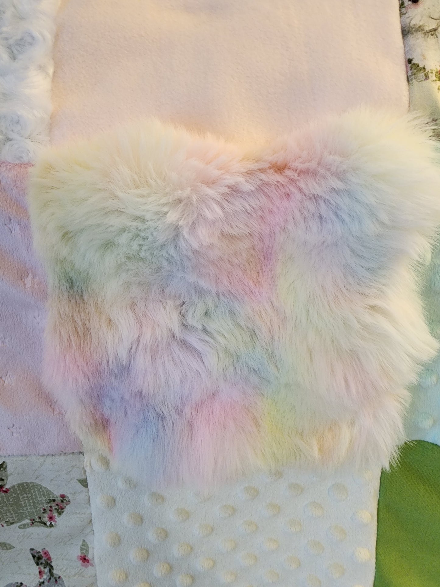 Sensory Blanket- old fashioned bunnies Theme fidget lap blanket Dementia