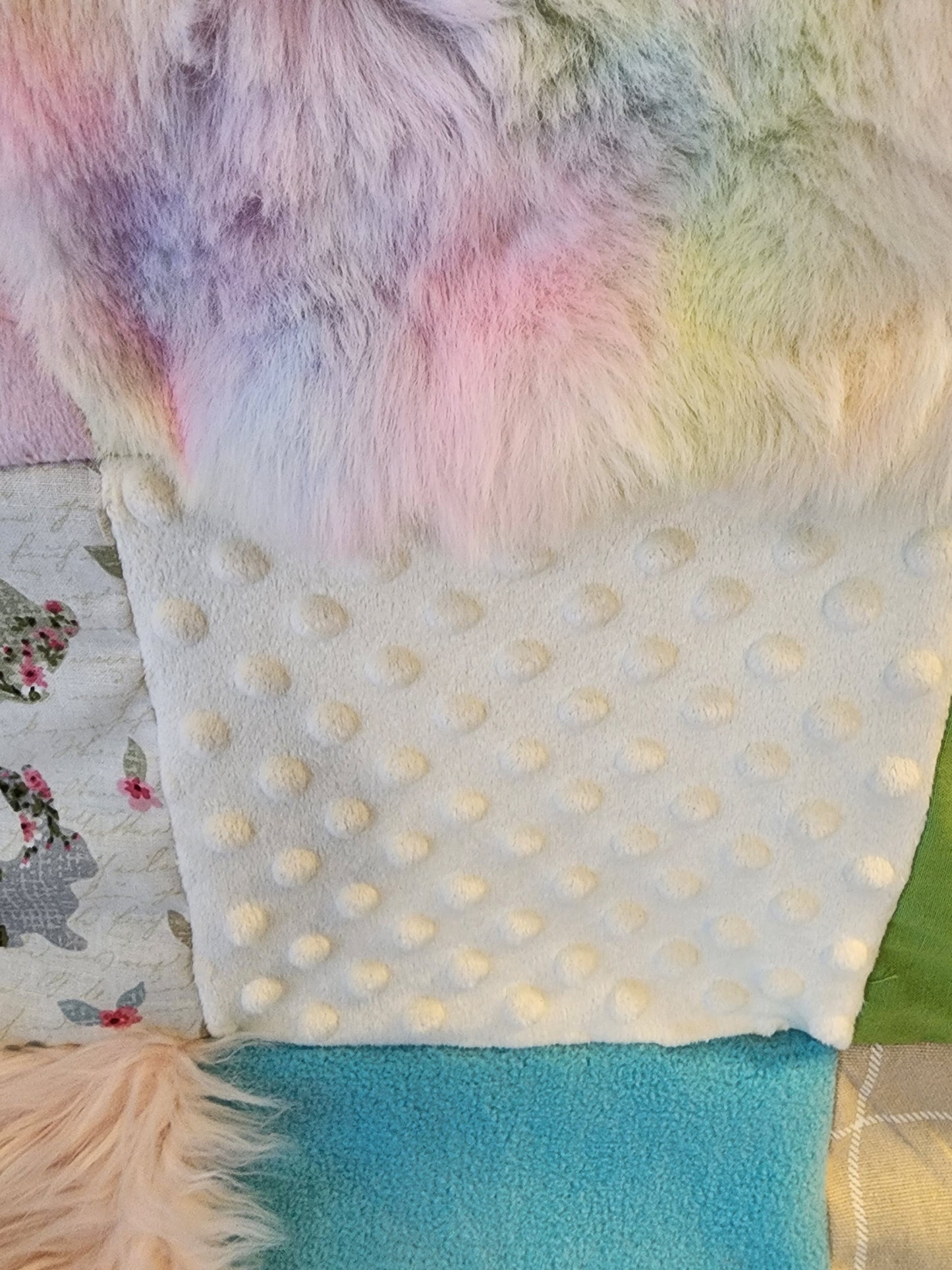 Sensory Blanket- old fashioned bunnies Theme fidget lap blanket Dementia