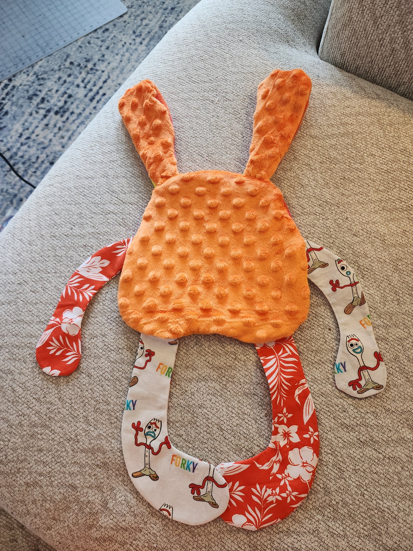 Sensory Crinkle Lovie- Sunset Stripes Dimple Dot Crinkle sound bunny style
