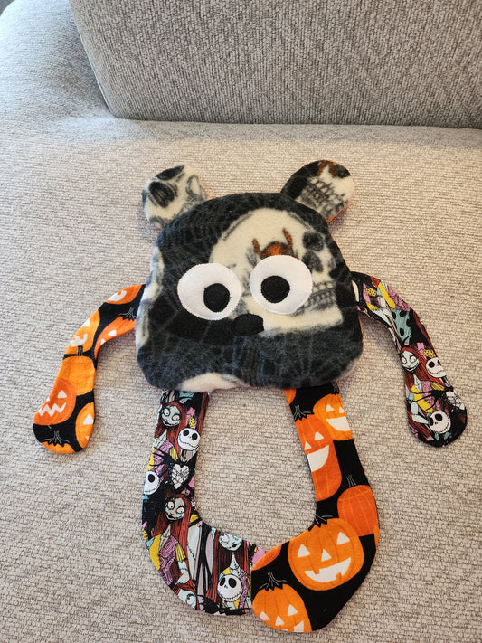 Sensory Crinkle Lovie- Skulls spiders halloween Dimple Dot Crinkle sound bear style