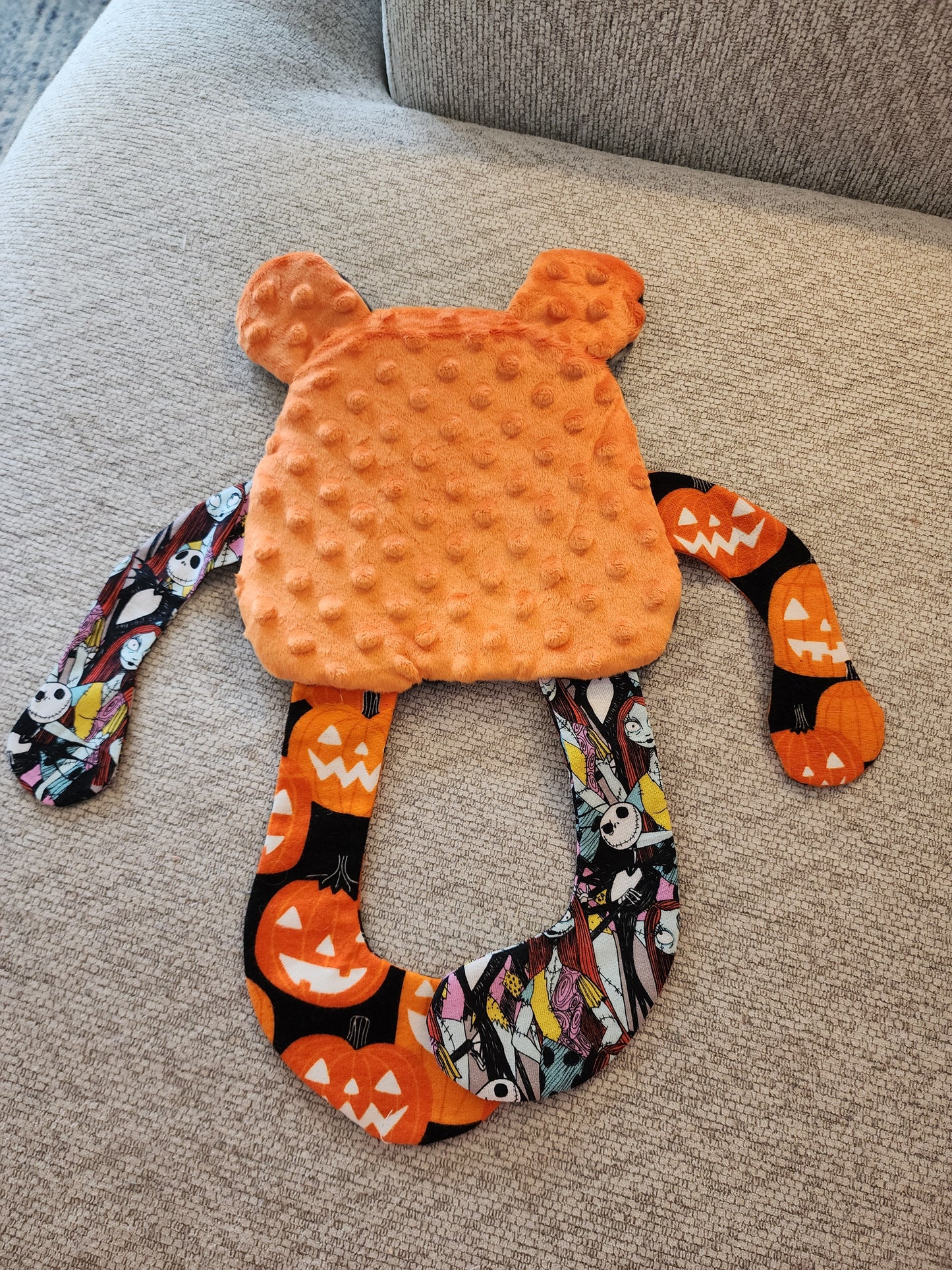 Sensory Crinkle Lovie- Skulls spiders halloween Dimple Dot Crinkle sound bear style