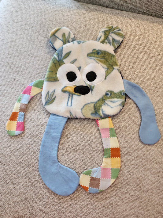 Sensory Crinkle Lovie- Frogs and mushrooms Dimple Dot Crinkle sound bear style