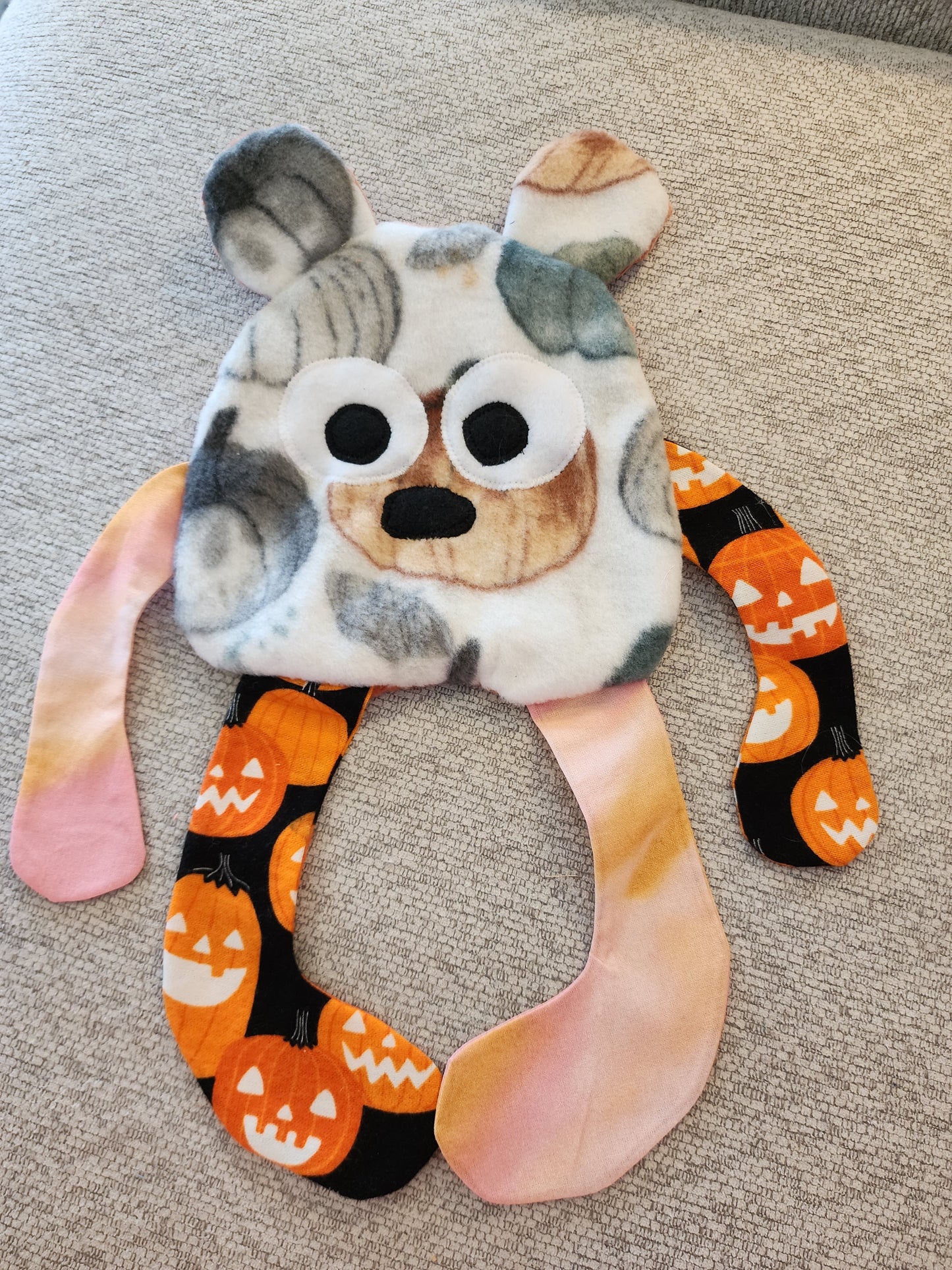 Sensory Crinkle Lovie- Pumpkins Fall Halloween  Dimple Dot Crinkle sound bear style