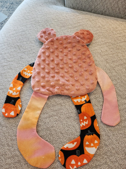 Sensory Crinkle Lovie- Pumpkins Fall Halloween  Dimple Dot Crinkle sound bear style