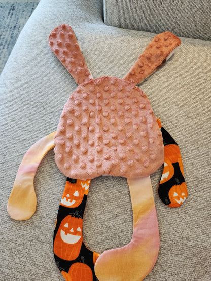 Sensory Crinkle Lovie- pumpkins Dimple Dot Crinkle sound bunny style