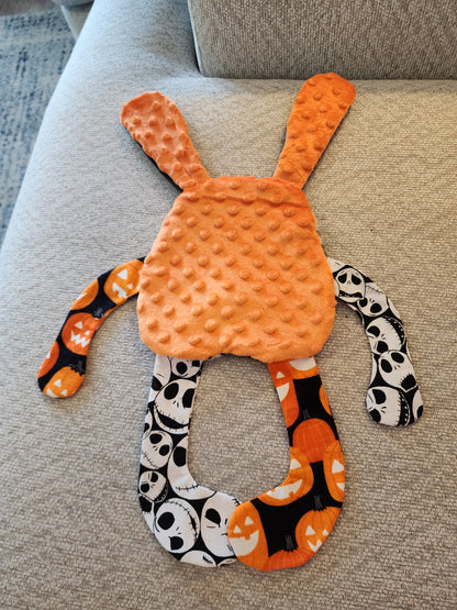 Sensory Crinkle Lovie- skulls Halloween Dimple Dot Crinkle sound bunny style