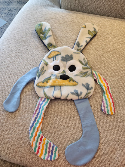 Sensory Crinkle Lovie- Frogs and Mushrooms  Dimple Dot Crinkle sound Bunny Style