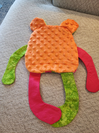 Sensory Crinkle Lovie- Neon Striped  Dimple Dot Crinkle sound bear style