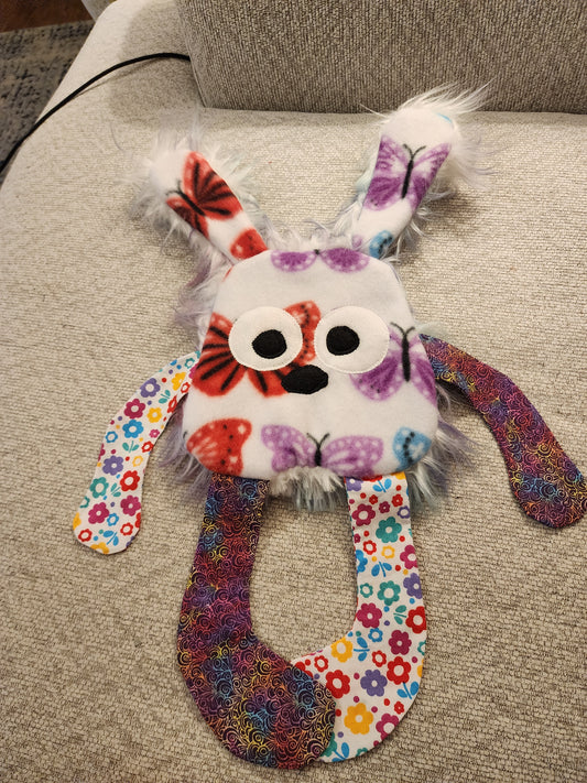 Sensory Crinkle Lovie- breast cancer pink ribbon Dimple Dot Crinkle sound bunny style