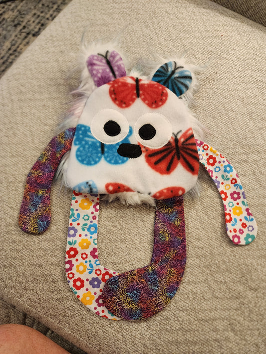 Sensory Crinkle Lovie- breast cancer pink ribbon Dimple Dot Crinkle sound bear style