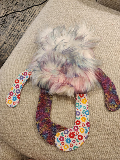 Sensory Crinkle Lovie- breast cancer pink ribbon Dimple Dot Crinkle sound bear style