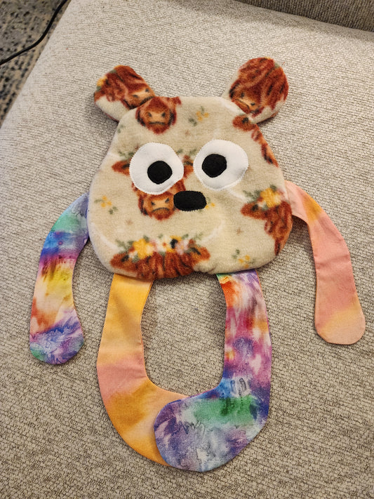 Sensory Crinkle Lovie- Highland Cow Dimple Dot Crinkle sound bear style