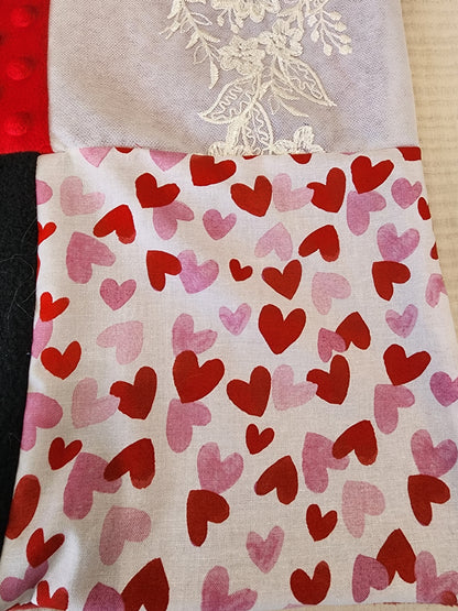 Sensory Blanket- Red Hearts Theme fidget lap blanket Dementia