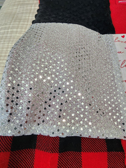 Sensory Blanket- Red Hearts Theme fidget lap blanket Dementia
