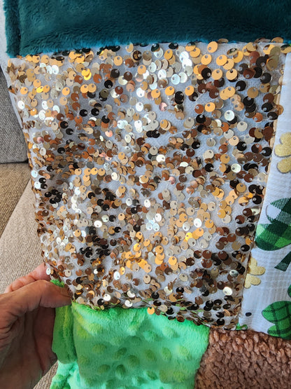 Sensory Blanket- St Patrick's Day Theme fidget lap blanket Dementia Kids