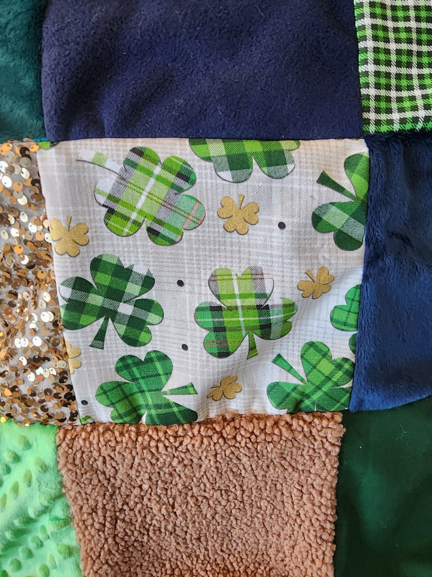 Sensory Blanket- St Patrick's Day Theme fidget lap blanket Dementia Kids