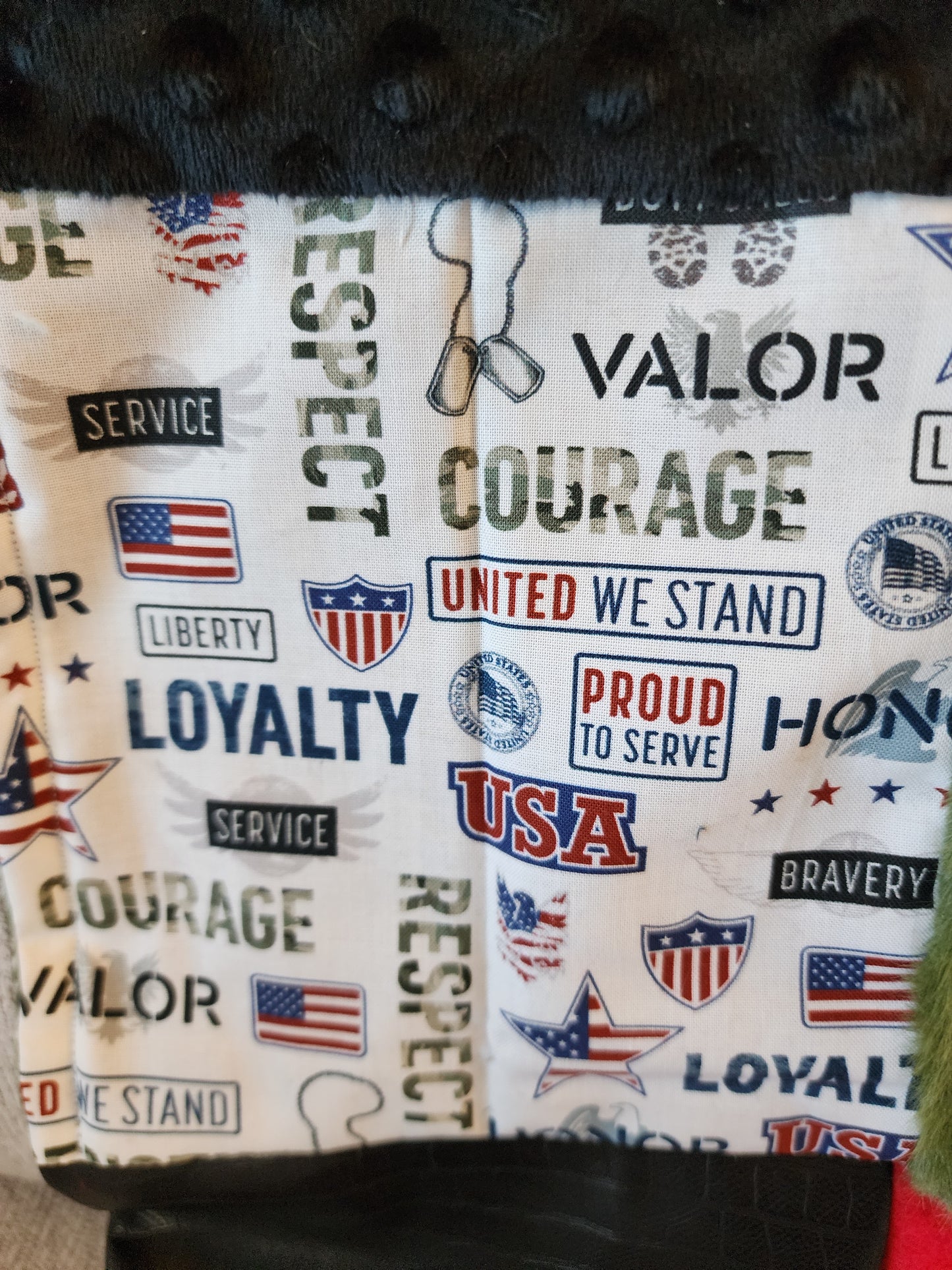 Sensory Blanket- Army Military Theme fidget lap blanket Dementia