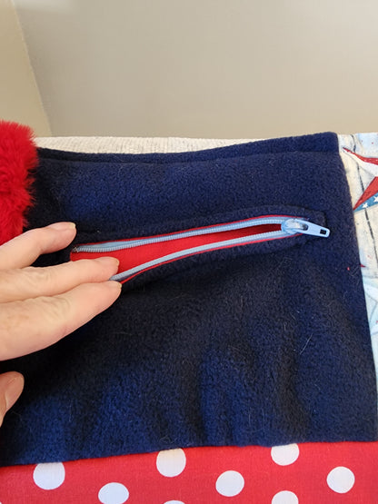 Sensory Blanket- Red White Blue Theme fidget lap blanket Dementia