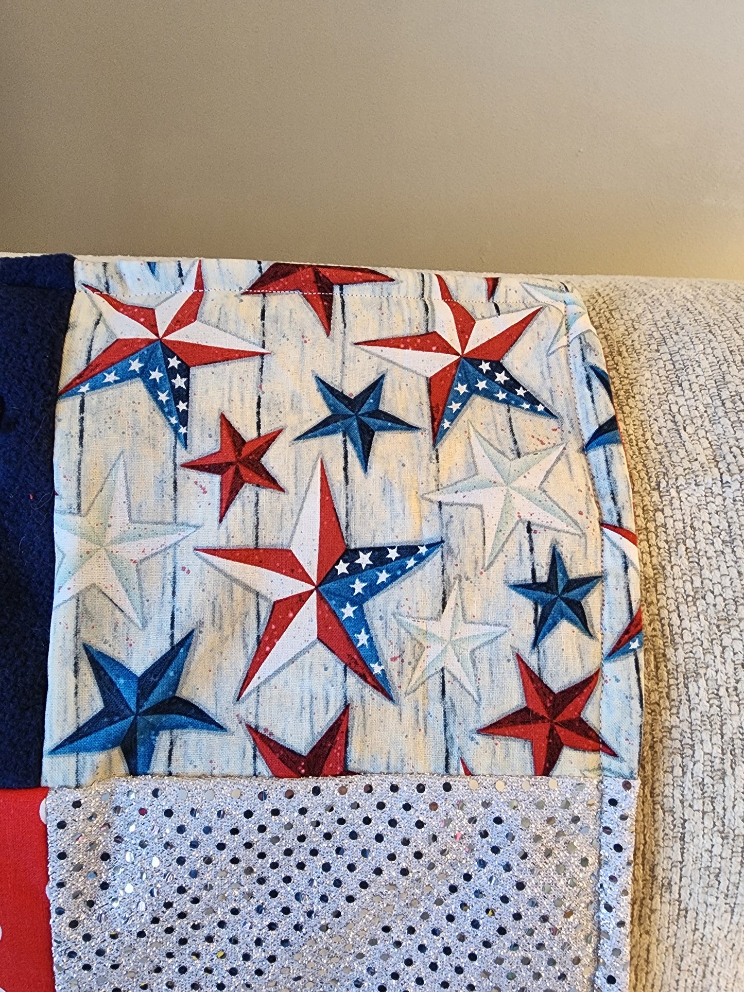 Sensory Blanket- Red White Blue Theme fidget lap blanket Dementia