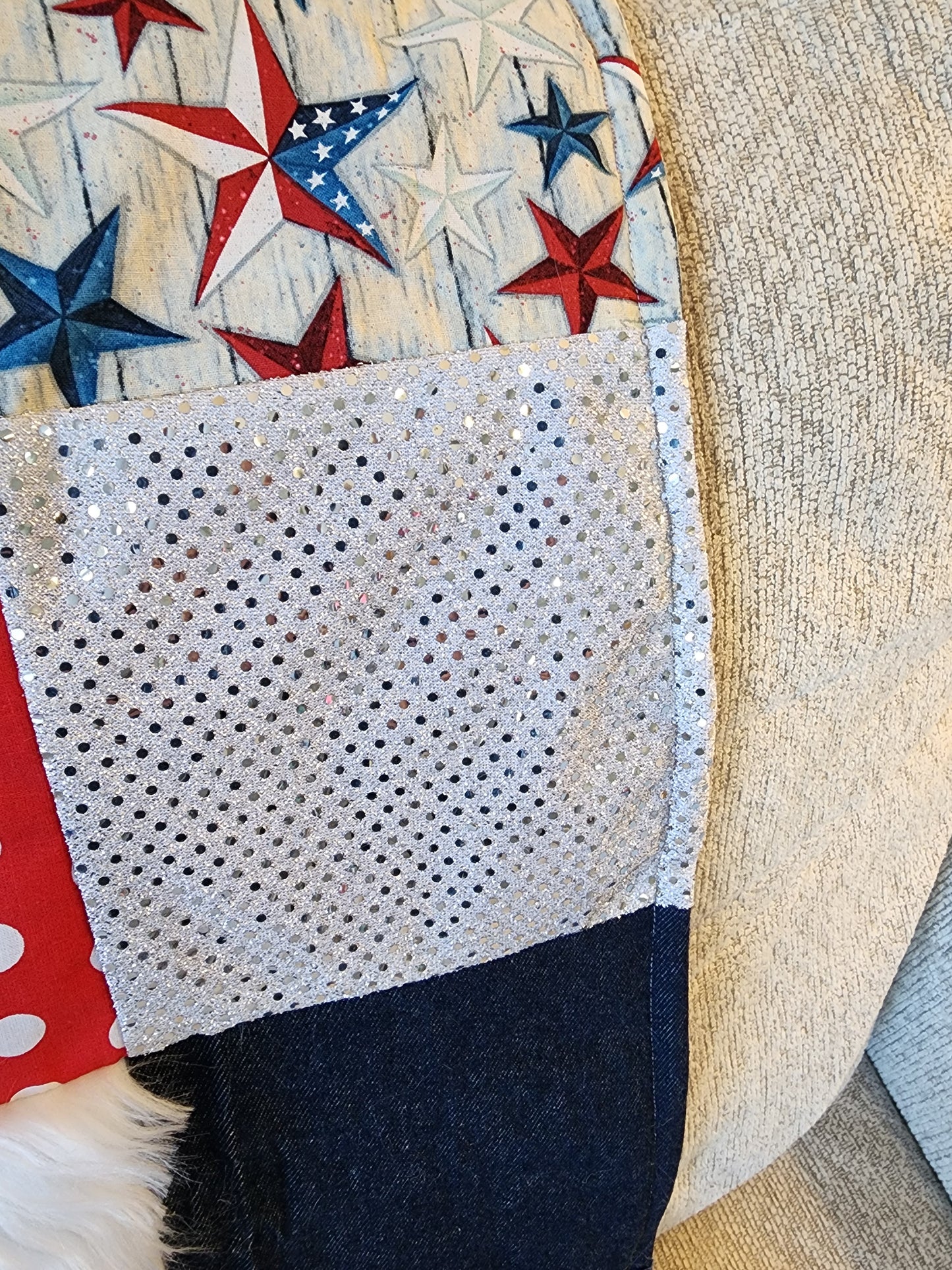 Sensory Blanket- Red White Blue Theme fidget lap blanket Dementia