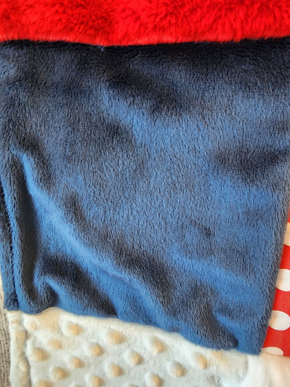 Sensory Blanket- Red White Blue Theme fidget lap blanket Dementia