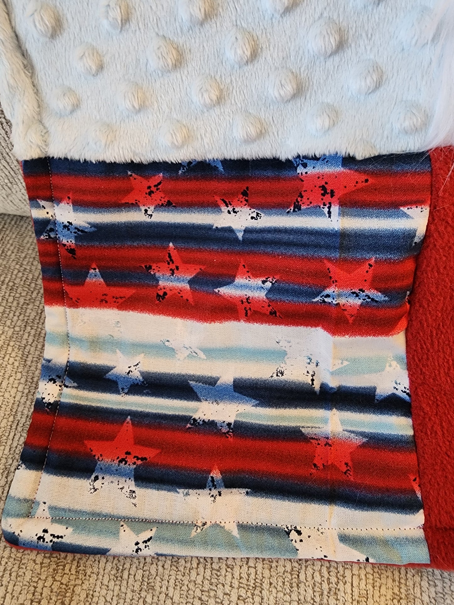 Sensory Blanket- Red White Blue Theme fidget lap blanket Dementia